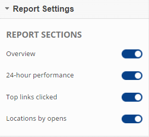 MailChimp Report Section Settings 