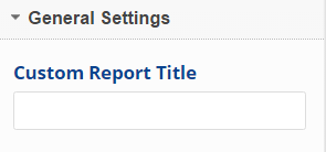 General settings custom report title