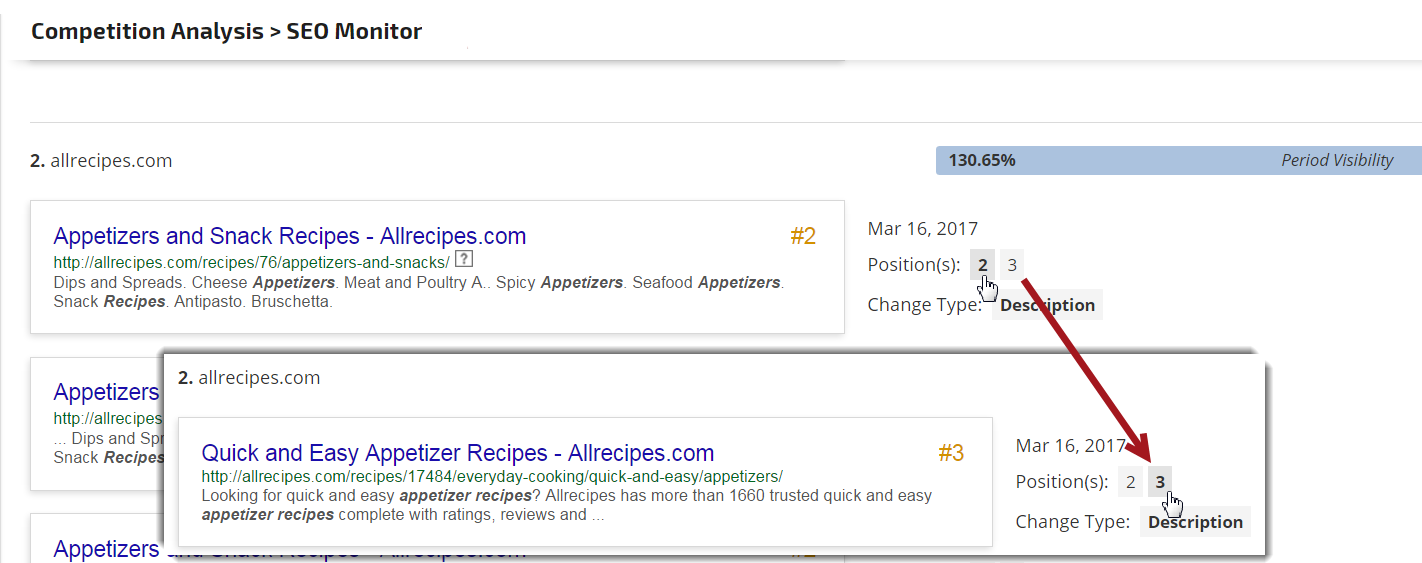 Viewing Multiple Ranking SERP Appearances 