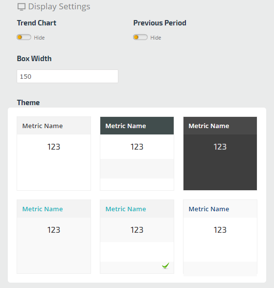 Theme Options: Single Metric Widget