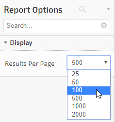 report options filters