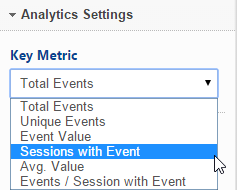 Google Analytics key metric options