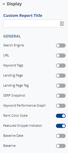 Select Rank Tracker Dashboard General Settings