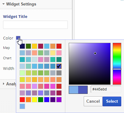 widget color settings