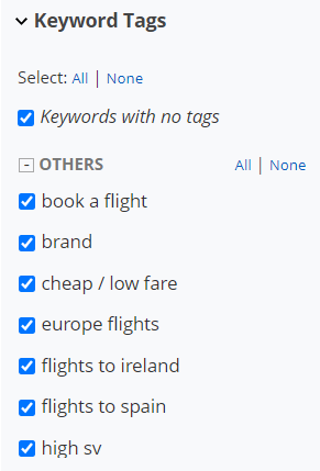 select a keyword