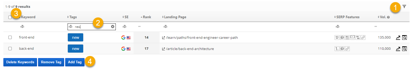 multiple pages ranked