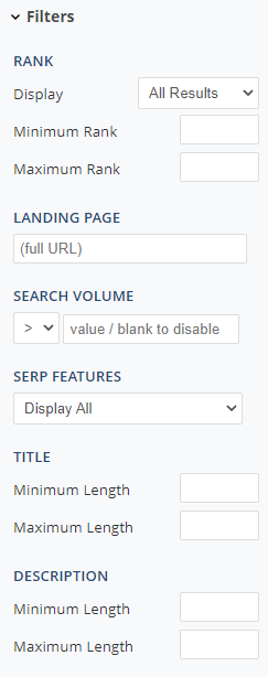 report filters