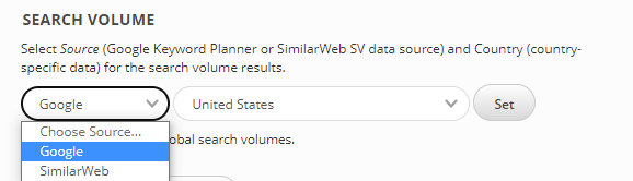 country location for search volume