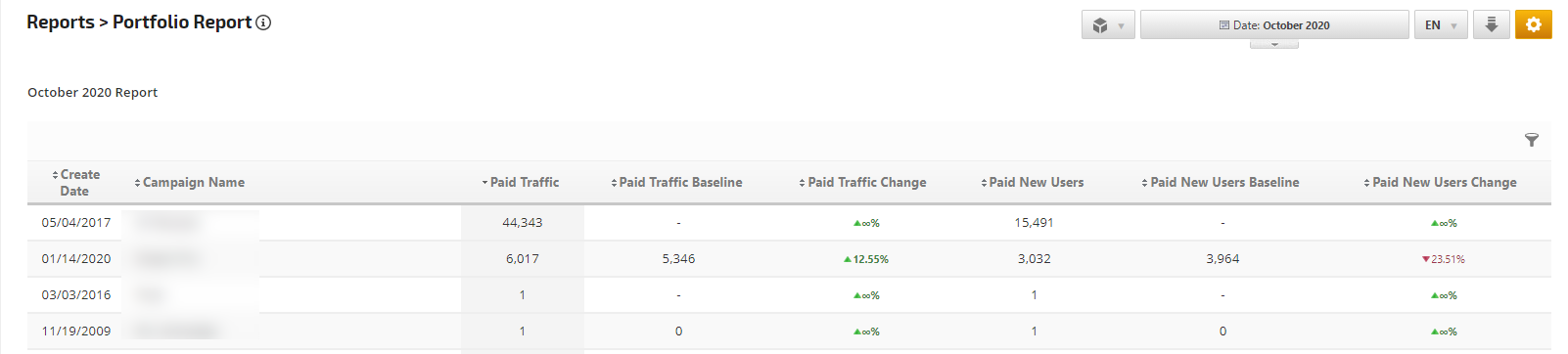 Online Paid Traffic Portfolio report