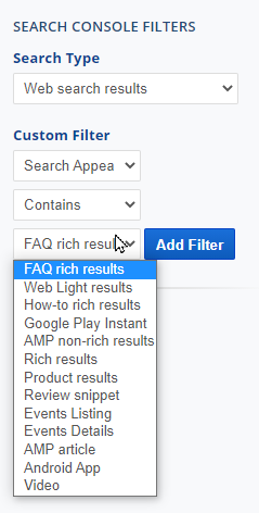 custom filter options