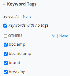 Keywords filter