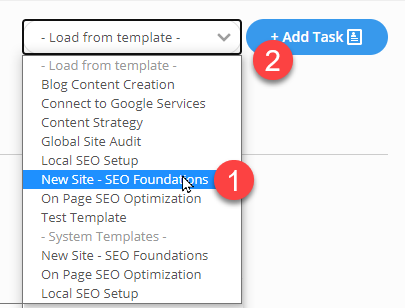 Task Manager Add Task from Template