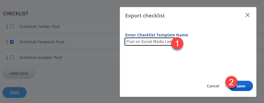Task Manger Tool - Checklist Export