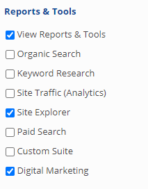 User access to reports