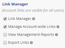 User access to link manager