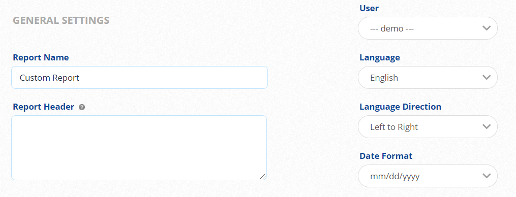 White Label PDF Report General Settings