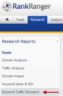 Navigate to Keyword Traffic Research Report