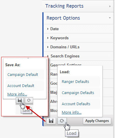 Customize & Save campaign SEO Report Options or Account-wide