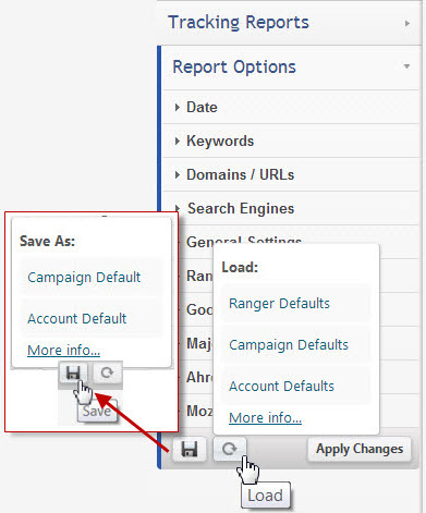 Save or Load Custom SEO Report Options