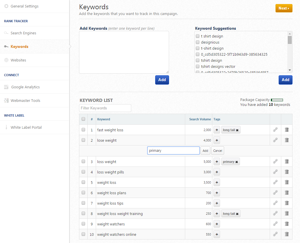 Categorize Keywords & URLs with Tags