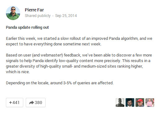 Welcome Google Panda 4.1 | Rank Ranger