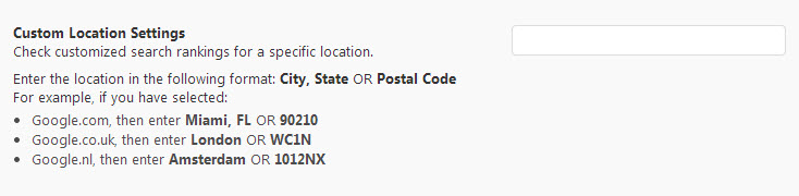 Custom Location Settings